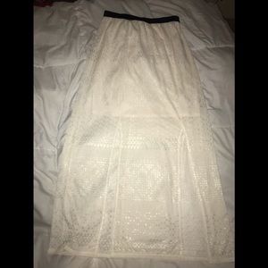 Long White Skirt w/ 2 Short Side Slits